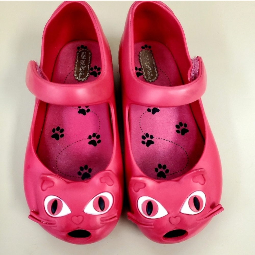 Mini Melissa Pink Cat Face Jelly Slippers